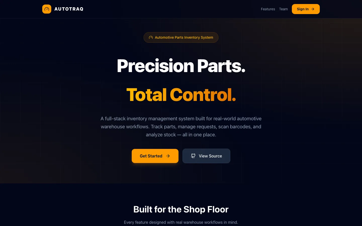AutoTraQ, auto parts inventory: the live site